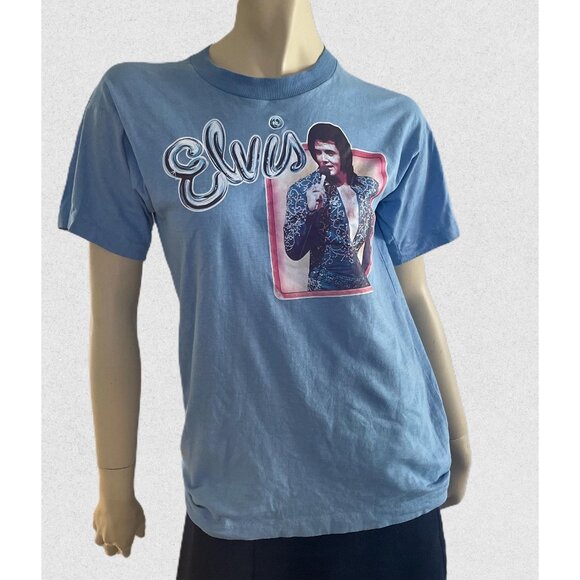 Vintage 1970s Elvis Tshirt, Size M, 1970s Original Elvis T-Shirt - Picture 1 of 9